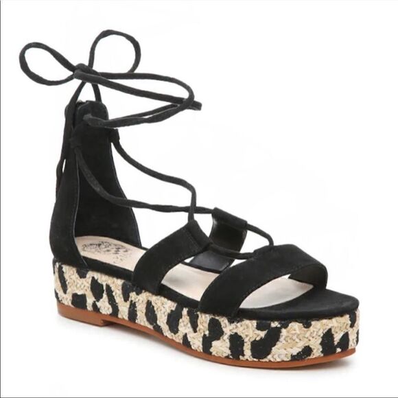 NWOT Vince Camuto Leather Espadrille Sandals - Picture 1 of 9